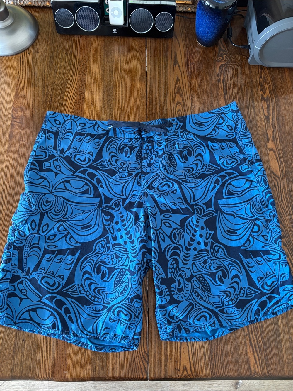 Eddie Bauer Blue Print Swim Board Shorts